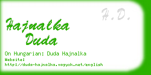 hajnalka duda business card